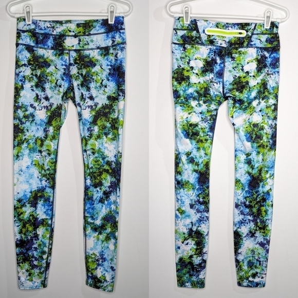 Athleta blue green exercise workout leggings S - Picture 1 of 12